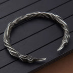 Men's Retro Heavy Industry Design Black Patterned Open Bracelet Personalized and Creative Holiday Party Accessories Jewelry
