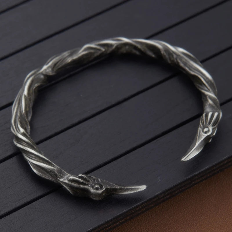 Men's Retro Heavy Industry Design Black Patterned Open Bracelet Personalized and Creative Holiday Party Accessories Jewelry