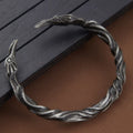 Men's Retro Heavy Industry Design Black Patterned Open Bracelet Personalized and Creative Holiday Party Accessories Jewelry