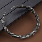 Men's Retro Heavy Industry Design Black Patterned Open Bracelet Personalized and Creative Holiday Party Accessories Jewelry